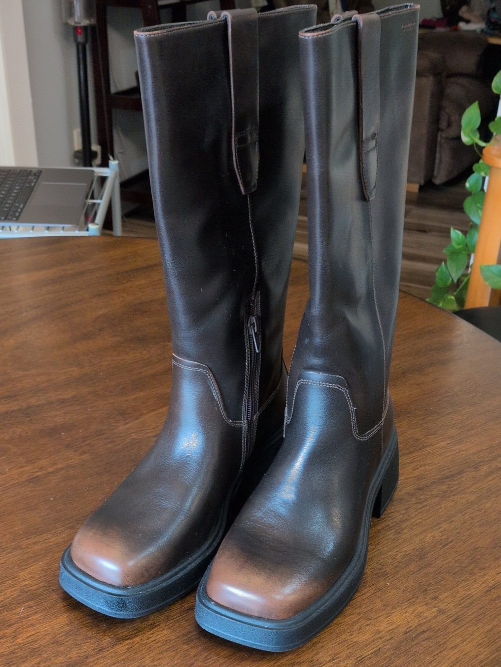 Vagabond Shoemakers Leather Riding Boots Size 38 Or US 8 Brown New Sweden
